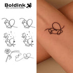 Heart butterfly Temporary Tattoo,Lasts To 15 Days New Technology Magic Waterproof Semi Permanent Sticker.