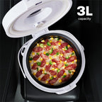 12V 24V 220V 3L Electric Rice Cooker Car Trucks Electric Soup Porridge Cooking Machine Food Steamer Warmer Heated Rice Cooker