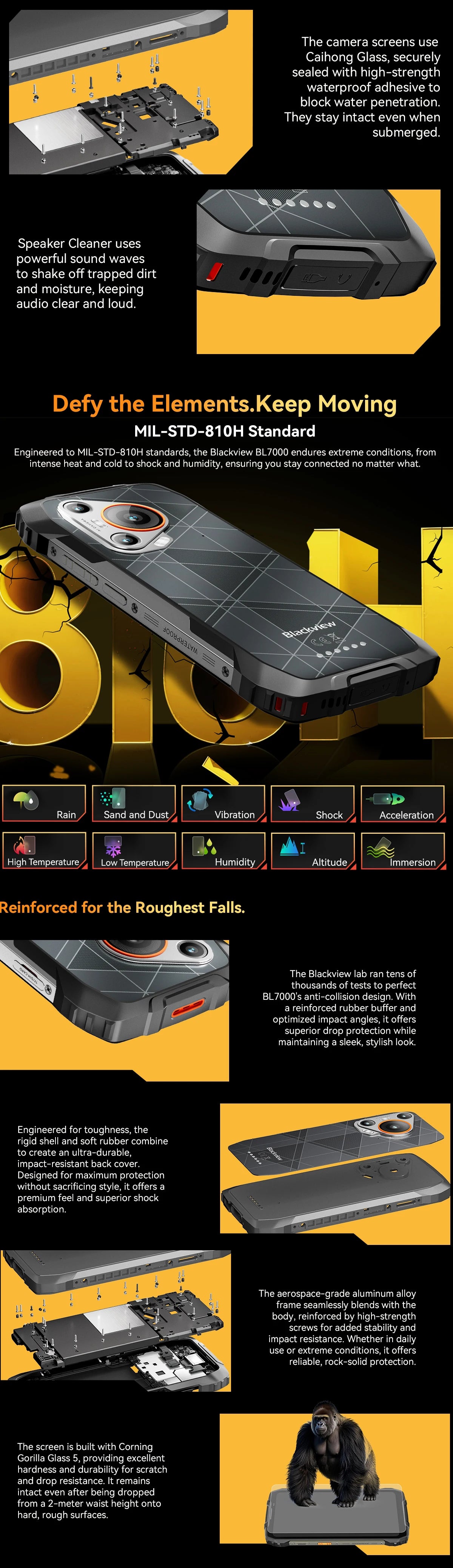 Blackview BL7000 AI 5G Rugged Phone Android 15, MTK 6300, 6.78" FHD+ 120Hz, 7500mAh/33W, Rugged Smartphone Dual SIM NFC/IP69K