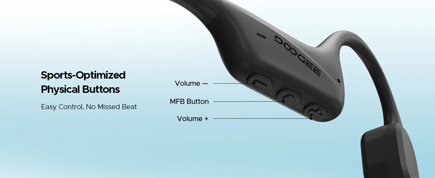 DOOGEE BoneBeat Swim Bone Conduction Headphones IP68 Waterproof Swimming Open Earphones Bluetooth 5.4 Wireless Headphone 7H Life