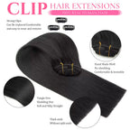 Clip in Hair Extensions Straight 100% Remy Human Hair Clip in Extensions Invisible Seamless Clip ins Hair Extension 8pcs Natural