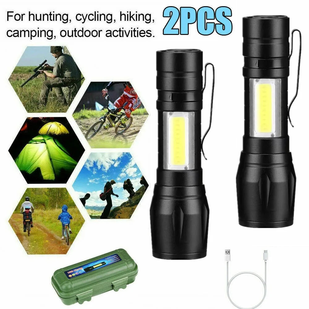 99000000LM Ultra Bright Tactical Flashlight High Power LED Torch Rechargeable Waterproof Portable Handheld Lamp for Outdoor Camping Police Emergency Use