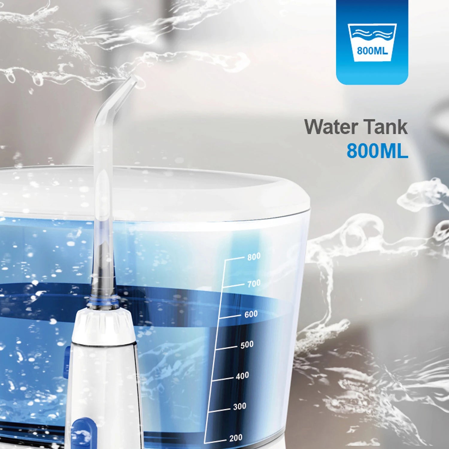 800ML Capacity Electric Water Flosser Oral Irrigator for Teeth Cleaning Water Dental Flosser Teeth with Interchangeable Nozzles
