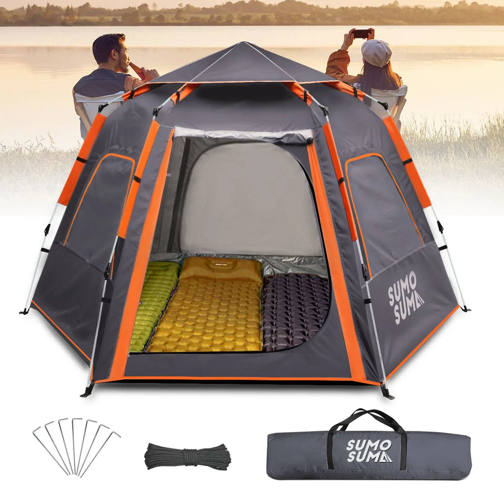 Instant Pop Up Camping Tent, Fully Automatic Tent, Outdoor Sunscreen Thickened Rainproof 3-4 Person Quick Open Camping Tent