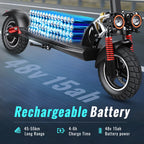 SUNNIGOO 800W Electric Scooter for Adults - 25km/h High Speed 45-55km Long Range 10" Off-Road Tires Folding Commuter E-Scooter