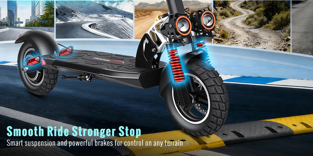 SUNNIGOO 800W Electric Scooter for Adults - 25km/h High Speed 45-55km Long Range 10" Off-Road Tires Folding Commuter E-Scooter