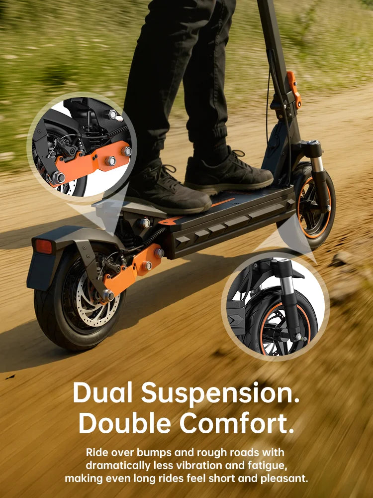 NFC Fynzo S11 Fold E-Scooter 1100W 15.6Ah 45km/h Max Speed Dual Suspension 10" Tubeless Tires 60km Range Front Suspension Fork