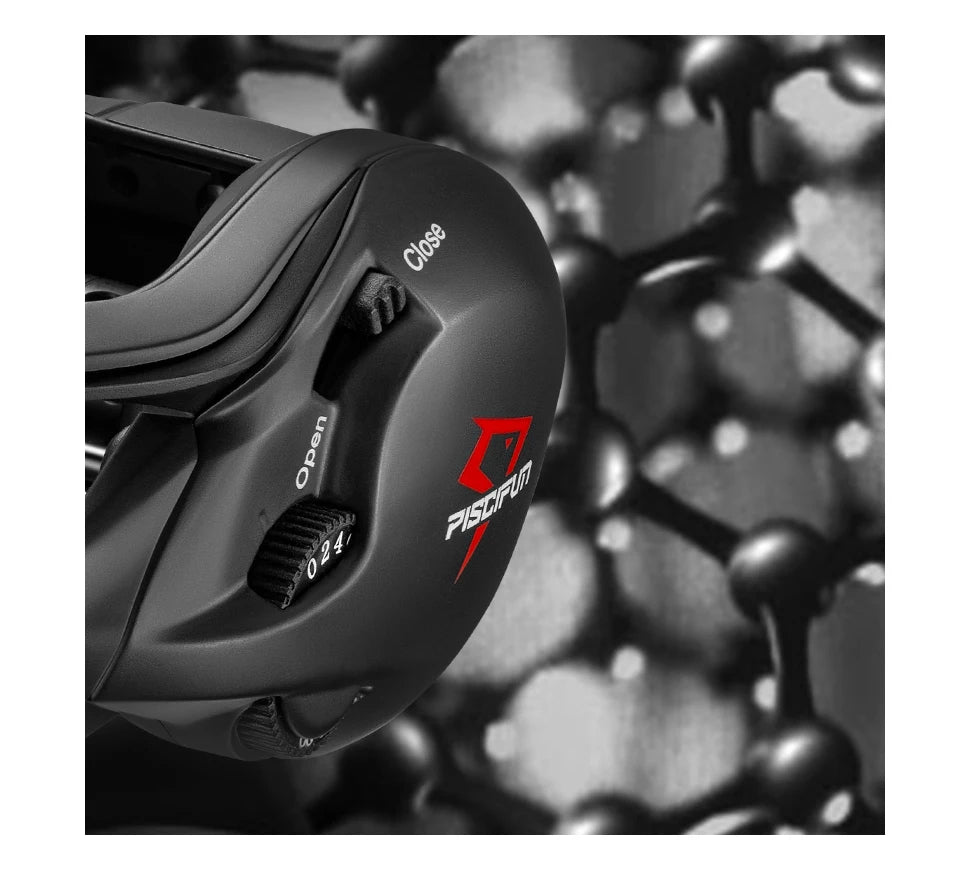 Piscifun Carbon XCS Baitcaster Reel 8kg Drag 156g Baitcasting Fishing Reel 8.1:1 Gear Ratio Dual Brake System Frame Casting Reel