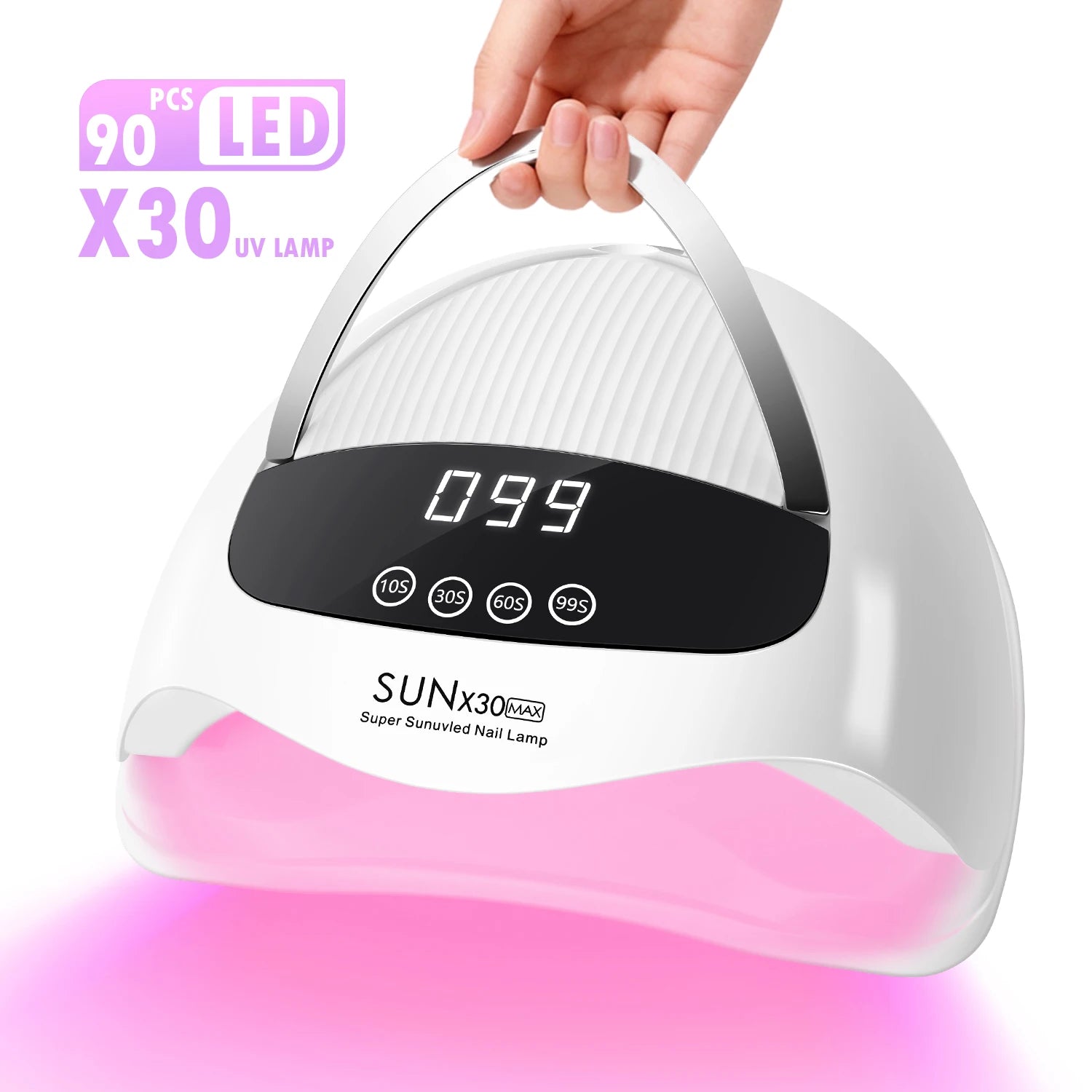 DianaBeauty UV Nail Lamp Portable Nail Dryer with Touch Screen Professional Manicure Lamp with Smart Sensor and Handle Nail Tool
