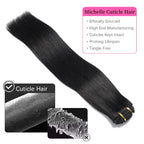 Clip in Hair Extensions Straight 100% Remy Human Hair Clip in Extensions Invisible Seamless Clip ins Hair Extension 8pcs Natural