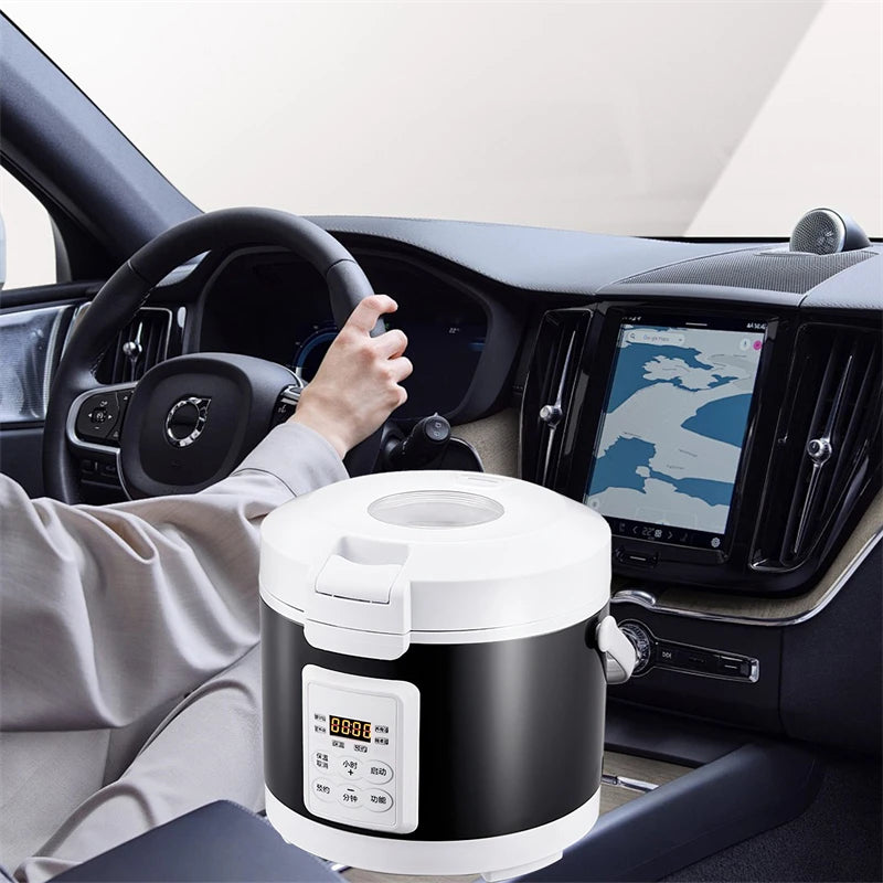 12V 24V 220V 3L Electric Rice Cooker Car Trucks Electric Soup Porridge Cooking Machine Food Steamer Warmer Heated Rice Cooker