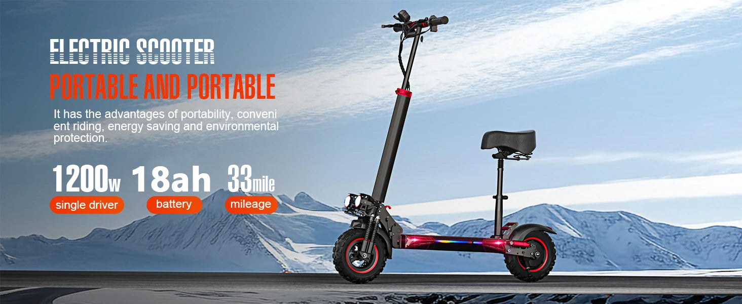 FREEBOY J11MAX EScooters,1200W Motor 48V18ah,Max speed 55km/h W/Seat Electric Scooters Aldult 11" Tire City Commuting E-Scooter