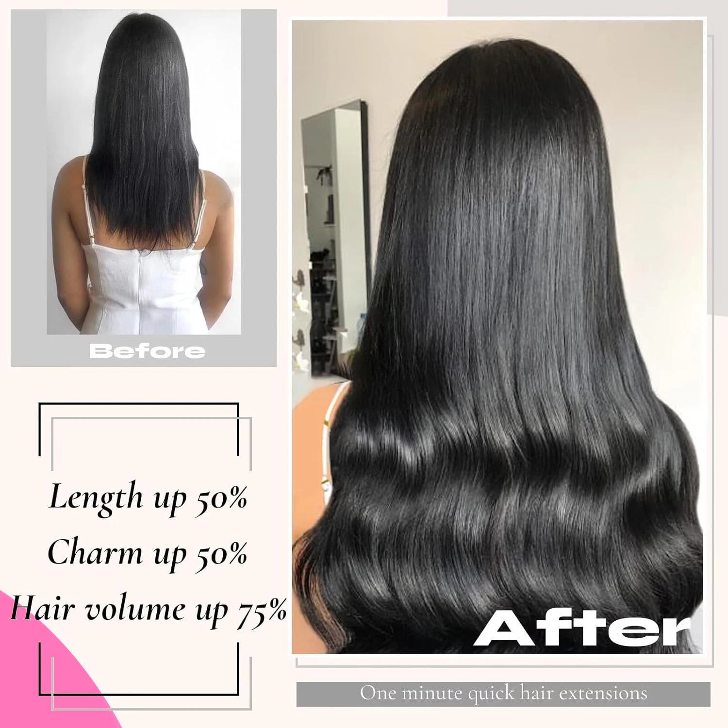 Clip in Hair Extensions Straight 100% Remy Human Hair Clip in Extensions Invisible Seamless Clip ins Hair Extension 8pcs Natural