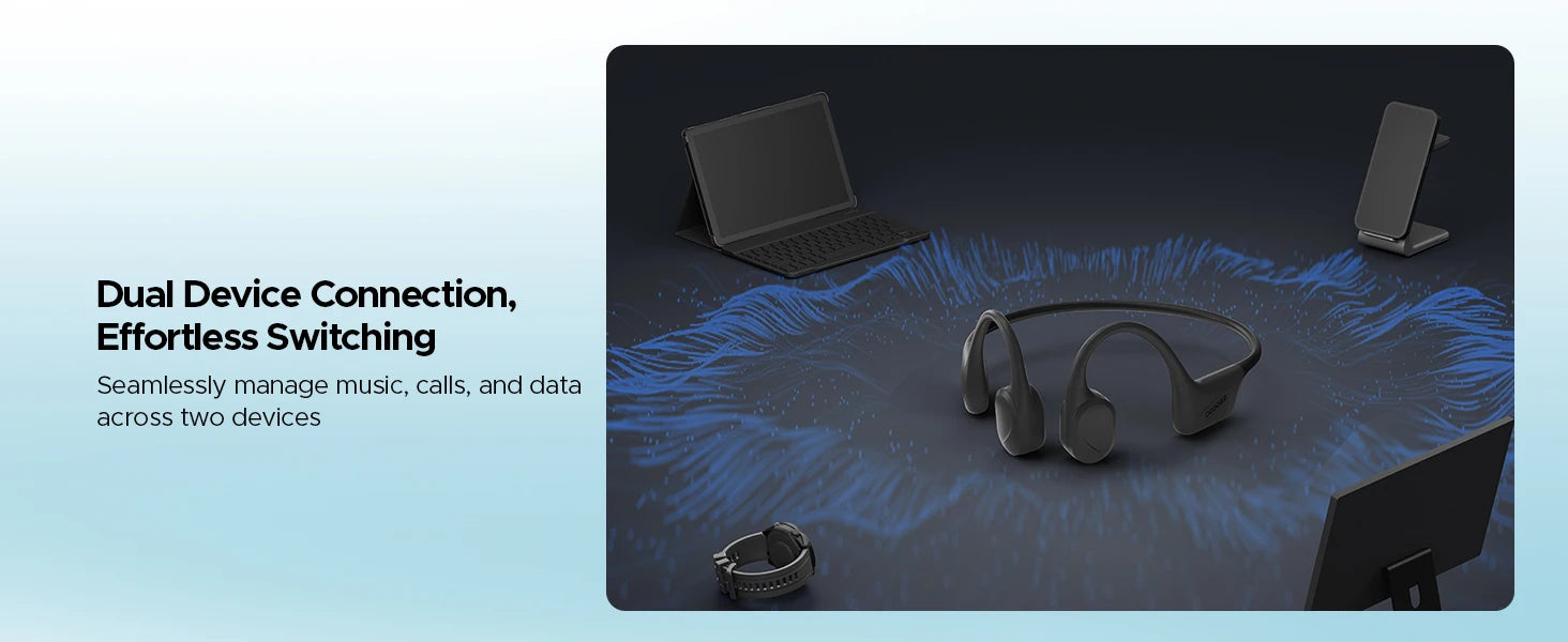 DOOGEE BoneBeat Swim Bone Conduction Headphones IP68 Waterproof Swimming Open Earphones Bluetooth 5.4 Wireless Headphone 7H Life