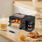 Multi-function Breakfast Maker 3 in 1 Insulation Sump Coffee Pot Anti-slip Feet Food Grade Water Tank Work Separately 220V
