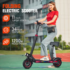 FREEBOY J11MAX EScooters,1200W Motor 48V18ah,Max speed 55km/h W/Seat Electric Scooters Aldult 11" Tire City Commuting E-Scooter