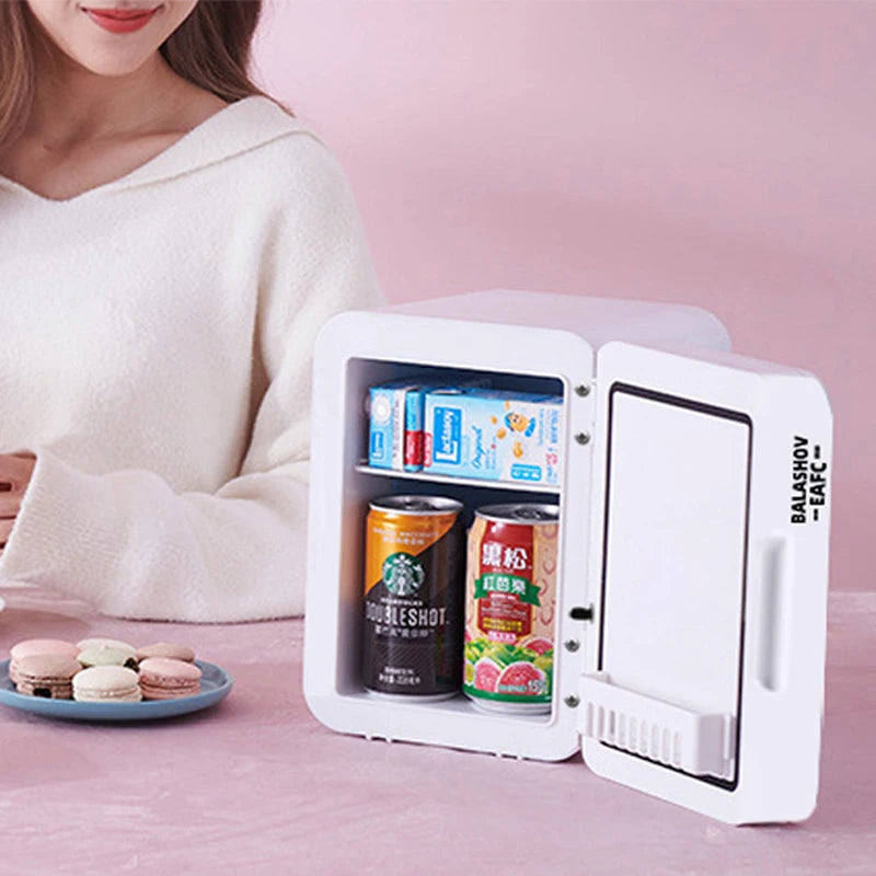 4L Multifunctional Mini Refrigerator Cosmetic Dormitory Fridge Control Use Countertop Portable Fridge Mirror 220V EU