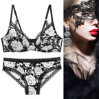 DaiNaFang New Sexy High Quality Women Ultra Thin Thick 75-95 BCDE Cup Bra Sets Lace Push Up Underwear Panties Plus Size Lingerie