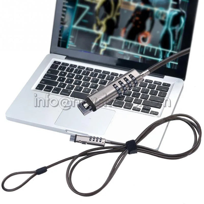 4-Digit Password Protected USB Port Laptop Security Lock Notebook Anti-Theft Combination Lock With Security Steel Lock Cable