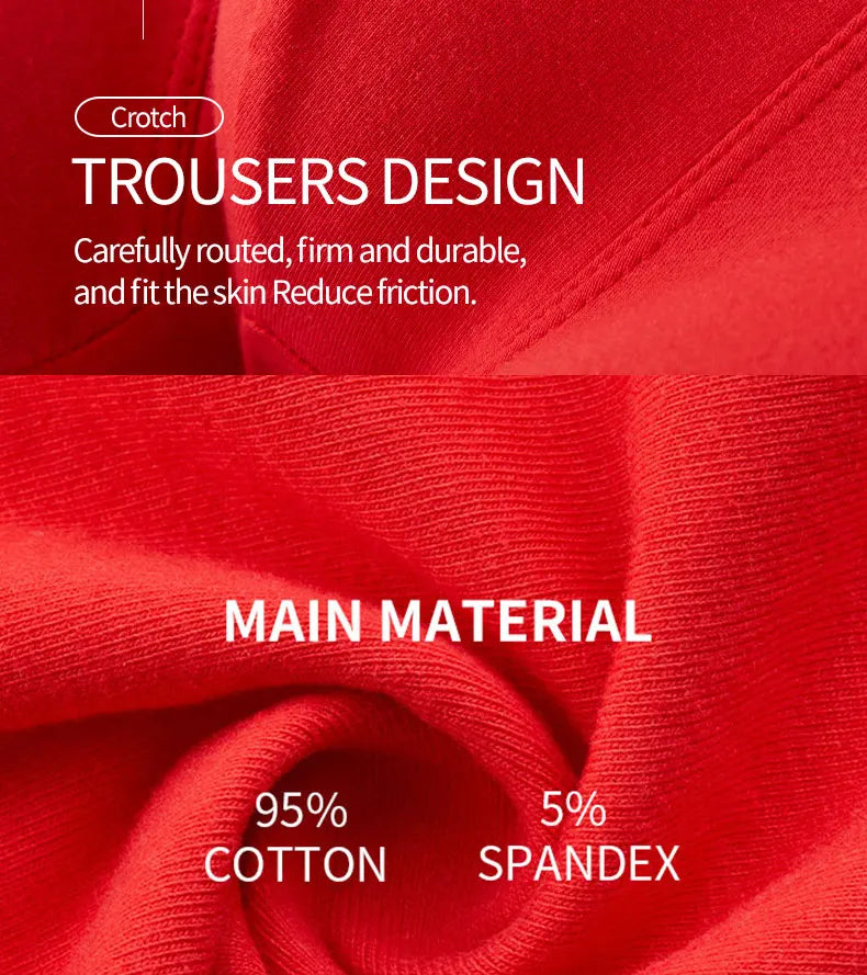 MiiOW Organic Cotton Boxer Socks Set Men Underwear Boxers Trunks Antibacterial Male Panties Boxershorts Underpants Red L-3XL New