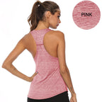 WANAYOU Sleeveless Yoga Shirts Women Quick Dry Running Sports Tank Top Sleeveless Fitness Gym Workout Top Yoga Vest