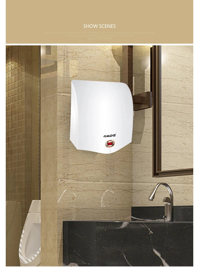 Automatic High Speed Hand Dryer Infared Sensor Activated Household Hotel Commercial  Surface Mounted Noise Reduction Thermoset