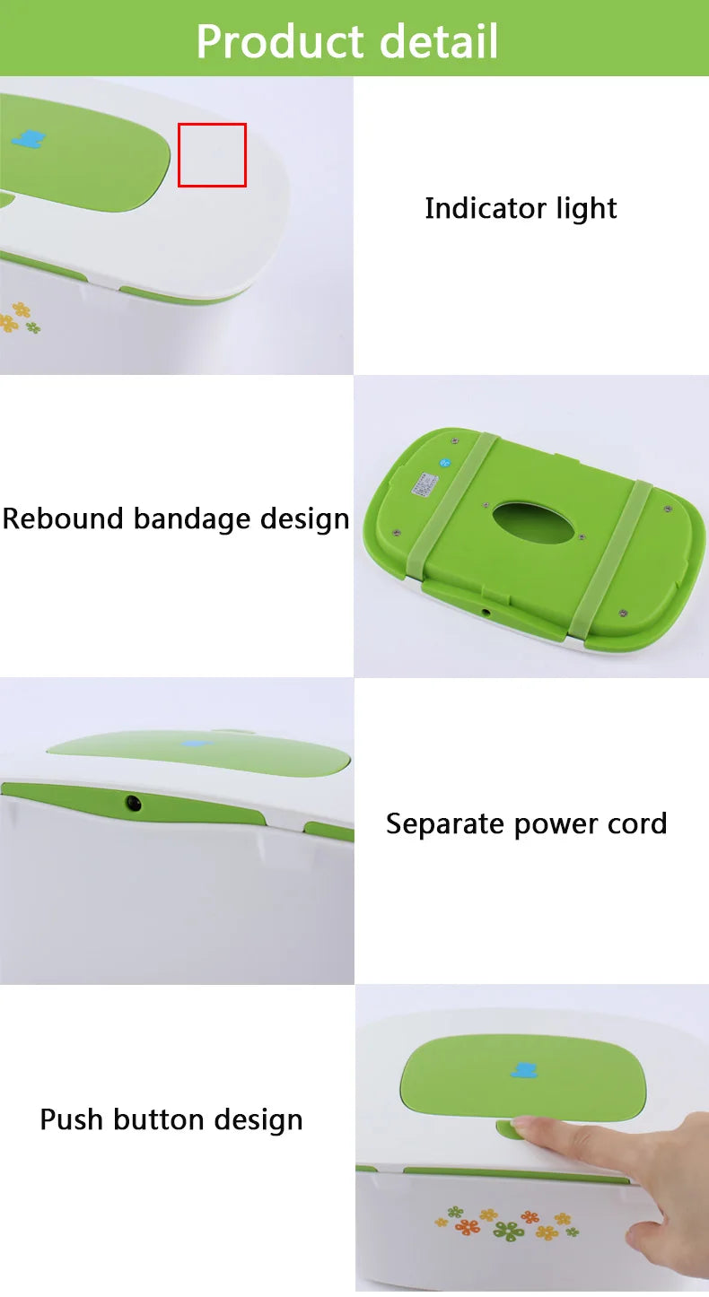 DMWD Home And Car Dual Use Wipes Heater Baby Wet Tissue Heating Box Facial Mask Heating Machine Towel Warmer 40℃ Constant Temp
