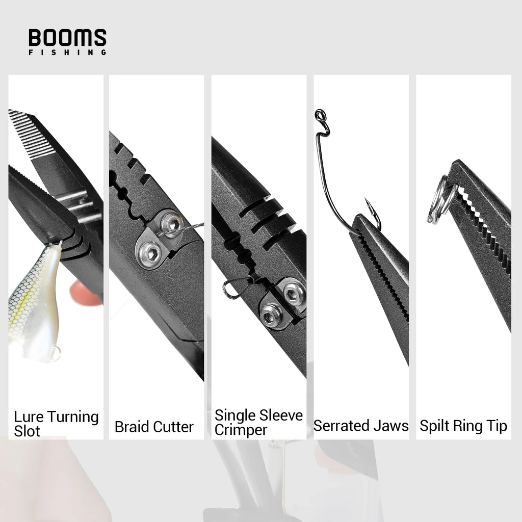 Booms Fishing F03 Fisherman's Fishing Pliers 23cm Long Nose Hook Remover Tool Stainless Steel Line Cutter Scissors Fishing Tongs