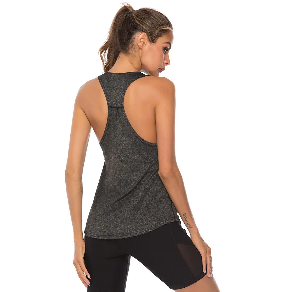 WANAYOU Sleeveless Yoga Shirts Women Quick Dry Running Sports Tank Top Sleeveless Fitness Gym Workout Top Yoga Vest