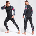 Man Compression Sports Suit Quick Drying Perspiration Fitness Training MMA Kit Rashguard Male Sportswear Jogging Running Clothes