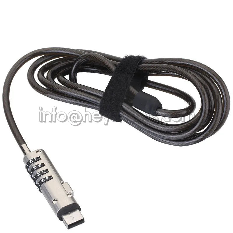 4-Digit Password Protected USB Port Laptop Security Lock Notebook Anti-Theft Combination Lock With Security Steel Lock Cable