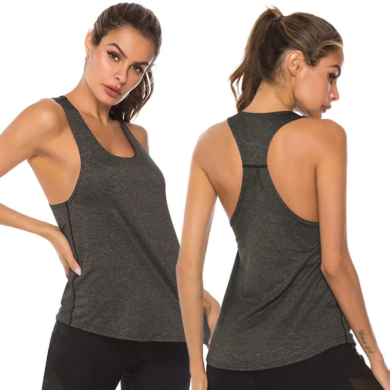 WANAYOU Sleeveless Yoga Shirts Women Quick Dry Running Sports Tank Top Sleeveless Fitness Gym Workout Top Yoga Vest
