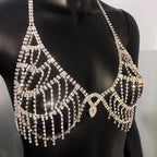 Rhinestone Swimwear Bikini Diamond Lingerie Set Sexy Striper Outfits Costume Nightclub Style Jewellery Body Chain