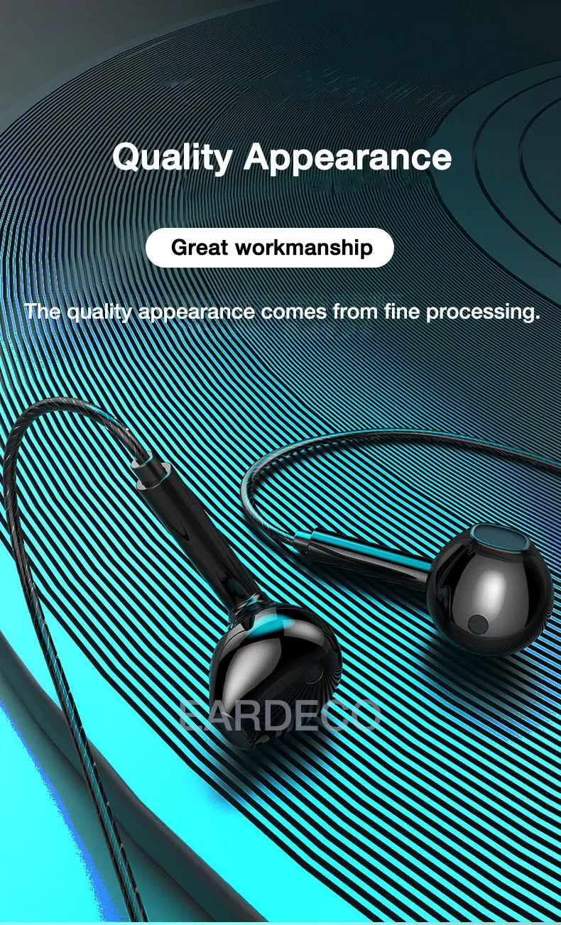 EARDECO Headphone Headset with Mic Wired Headphones Heavy Bass In Ear Stereo Wired Earphone Earbuds Wire Game Phone Earphones