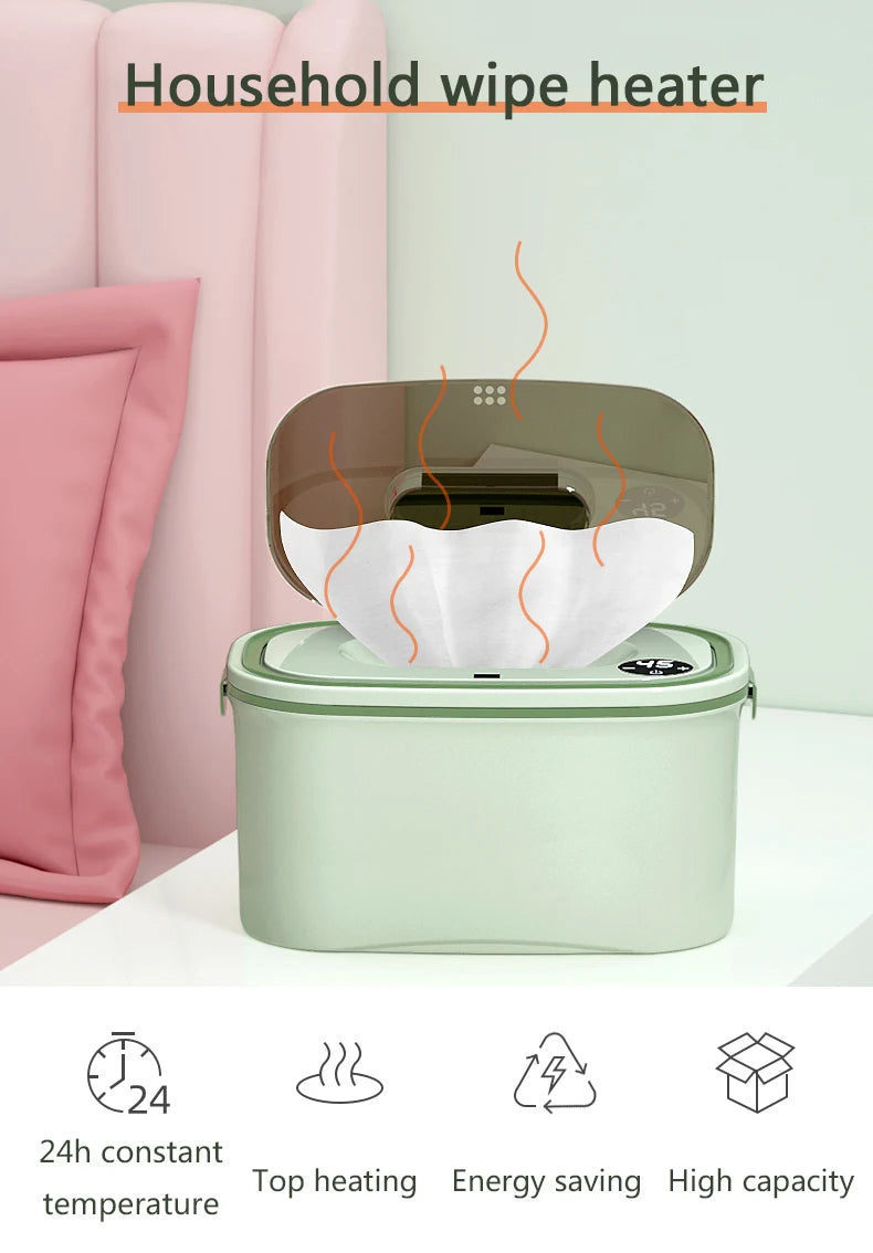 DMWD Household Wet Wipes Heaters Electric Baby Wet Tissue Warmer Portable Heating box Wet Towel Dispenser Thermostat 45-55℃ 220