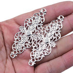 10Pcs Connectors Pendants Butterfly Filigree Flower Wraps Metal Crafts For Embellishments Scrapbooking Jewelry DIY Accessories