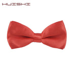 HUISHI 34 Colors Solid Fashion Bowties Groom Kids Formal Colourful Children Cravat Green Marriage Butterfly Wedding Bow ties
