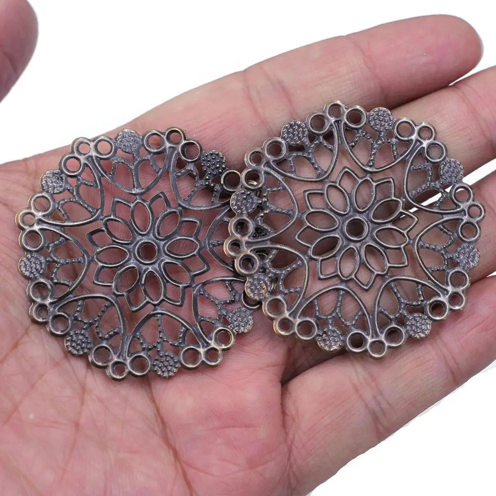 10Pcs Connectors Pendants Butterfly Filigree Flower Wraps Metal Crafts For Embellishments Scrapbooking Jewelry DIY Accessories