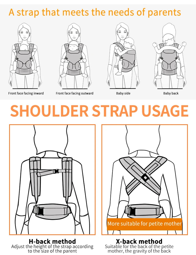 Egobaby Omni Baby Carrier Cotton Breathable Ergonomic Backpacks Holder Shoulder Waist Belt Sling Suspenders 360