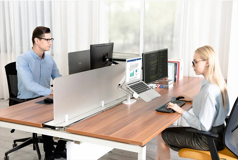 OL-3L aluminum silver Ergonomics 10"-17" desk laptop stand 32" monitor desktop bracket computer mount full motion column bar