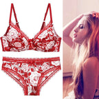 DaiNaFang New Sexy High Quality Women Ultra Thin Thick 75-95 BCDE Cup Bra Sets Lace Push Up Underwear Panties Plus Size Lingerie