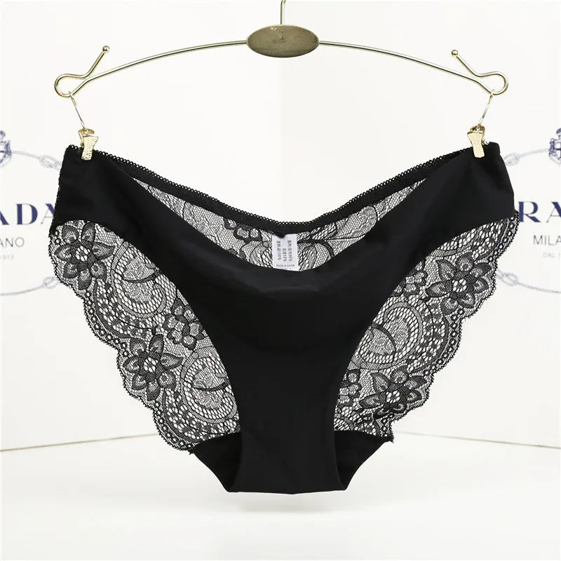 Woman Lace Panties Sexy Transparent Panty Low-Rise Cotton crotch Briefs Plus Size Ladies Underwear Intimates New Hot Sale