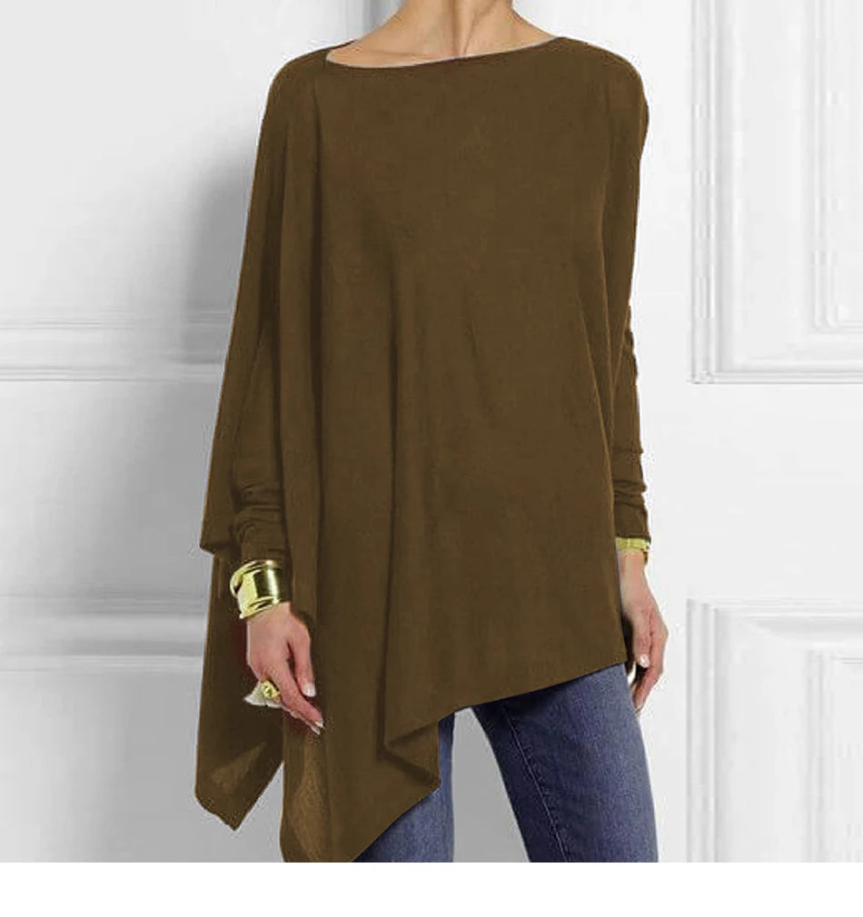 Cotton Irregular Women Blouses Shirt 2022 Autumn Female Solid Pullover Tops Casual O Neck Long Sleeve Blouse Ladies Tunic Blusas