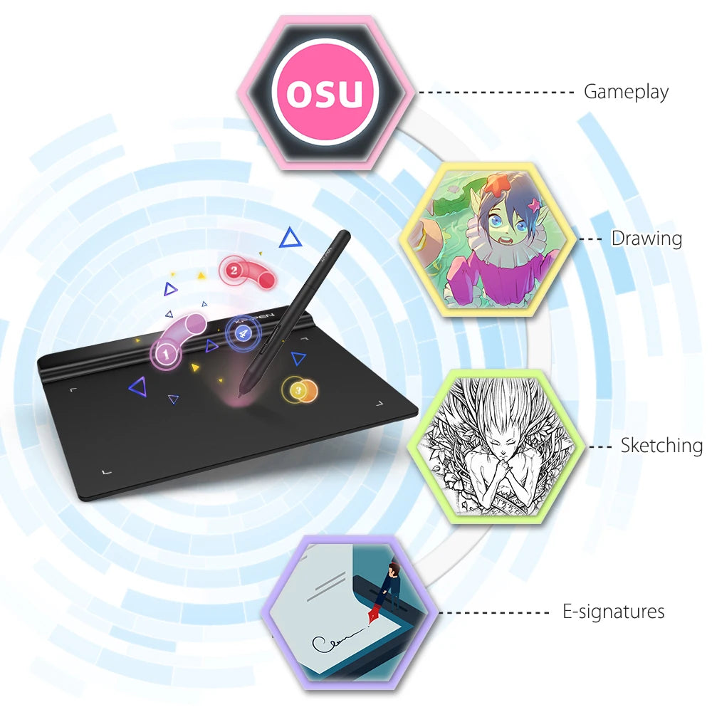 XPPen Star G640 6 x 4 Inches Drawing Tablet 8192 Level Support Windows Mac Digital Graphic Tablet for Drawing & Game OSU