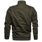 MAGCOMSEN Men's Fleece Jackets Windbreaker Coats Fall Winter Thermal Bomber Jackets Multi-pockets Stand Collar Motorcycle Jacket
