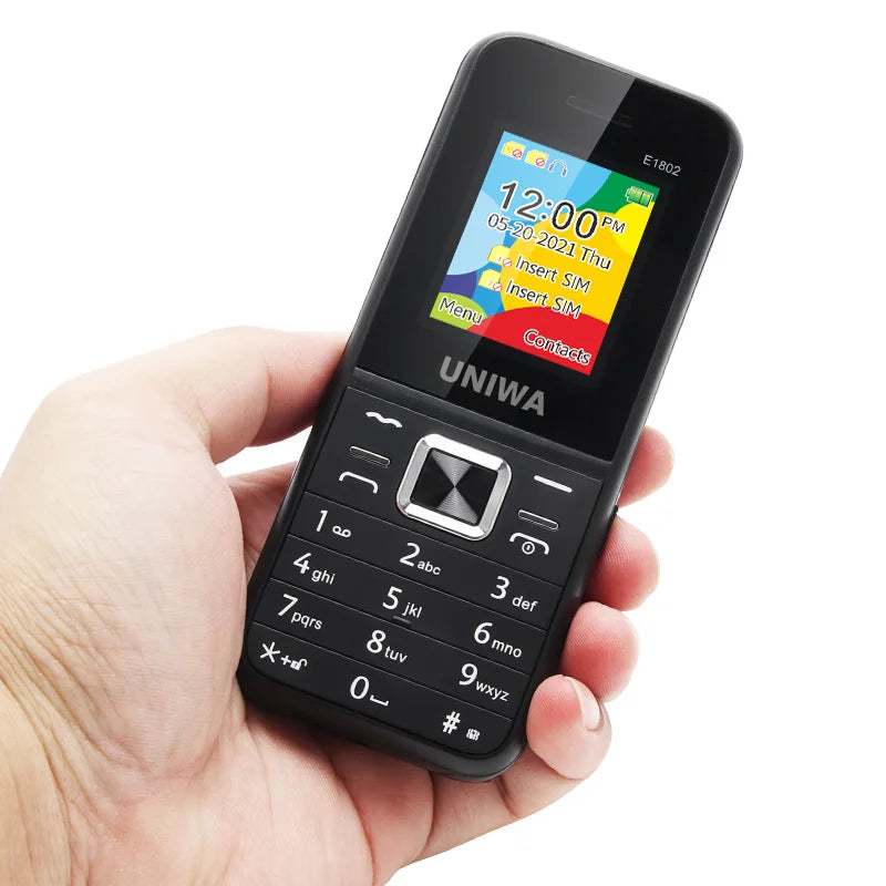 UNIWA E1802 GSM Senior Push-button Phone Long Standby Big Buttons Loud Sound FM Radio Dual Sim Unlocked Cellphone