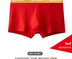 MiiOW Organic Cotton Boxer Socks Set Men Underwear Boxers Trunks Antibacterial Male Panties Boxershorts Underpants Red L-3XL New