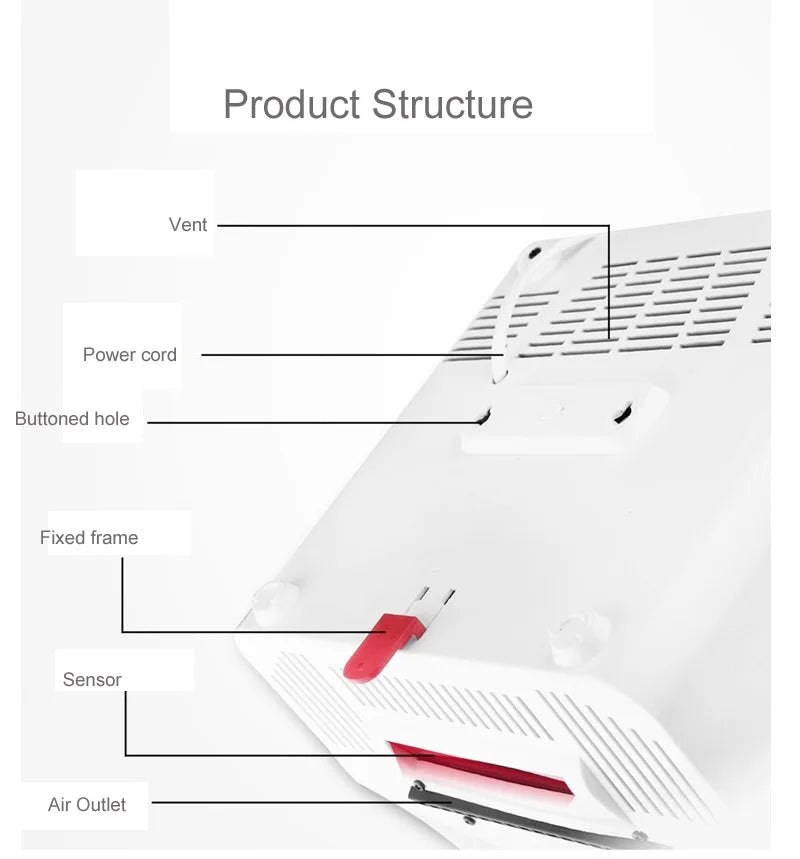 Automatic High Speed Hand Dryer Infared Sensor Activated Household Hotel Commercial  Surface Mounted Noise Reduction Thermoset