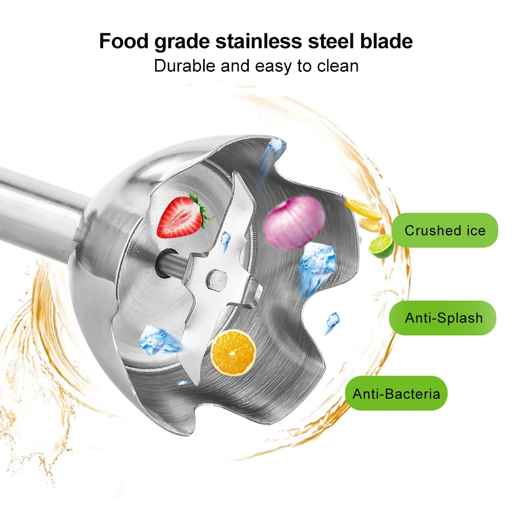 BioloMix 4 in 1 High Power 1200W Immersion Hand Stick Blender Mixer Includes Chopper and Smoothie Cup Stainless Steel Ice Blades Secondary image