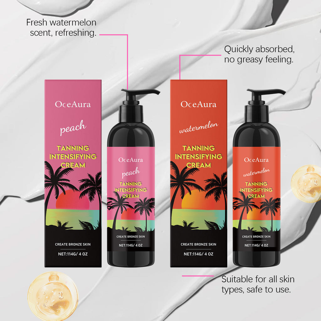Peach Self Tanner Cream Enhancing Bronzing Boosting Darkening Sunless Tanning Sun Kissed Tone Hydrating Watermelon Bronzer Cream